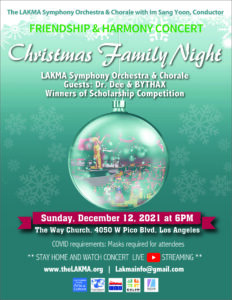 2021 December 12, LAKMA & BYTHAX Friendship / Scholarship Christmas Family Night Concert